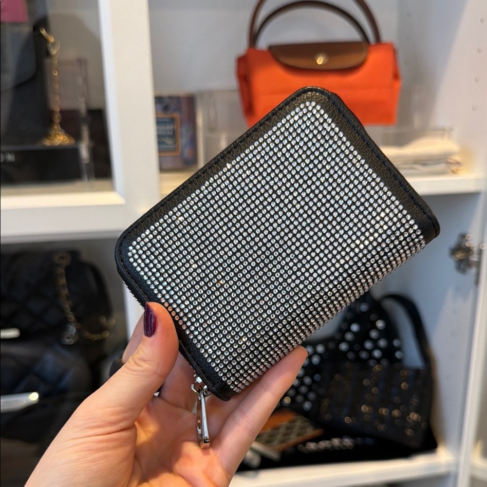 Rhinestone vegan leather Women's Wallet new